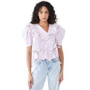 Ulla Johnson Amata Laveder Ruffle Puff Sleeve Blouse 4
